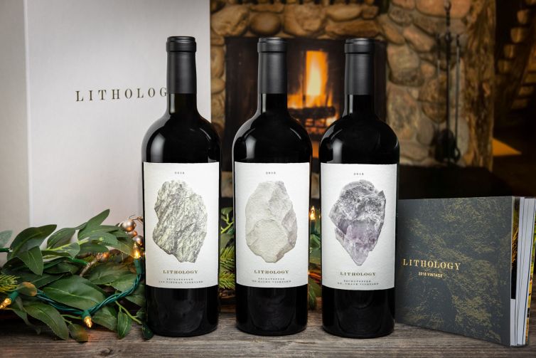 Lithography wine bottle photo trio
