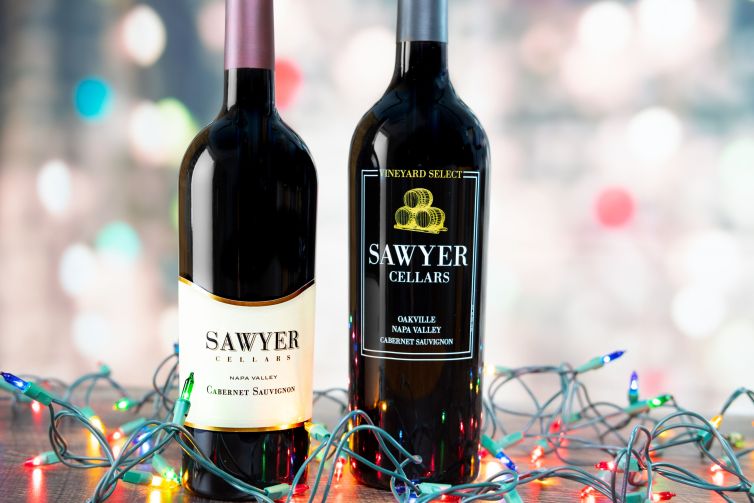 Sawyer Cellars holiday wine bottle photo