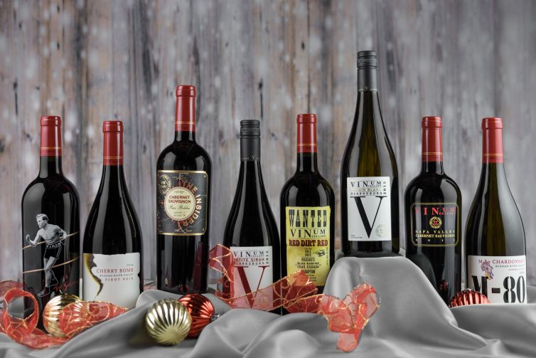 Vinum Cellars holiday wine bottles